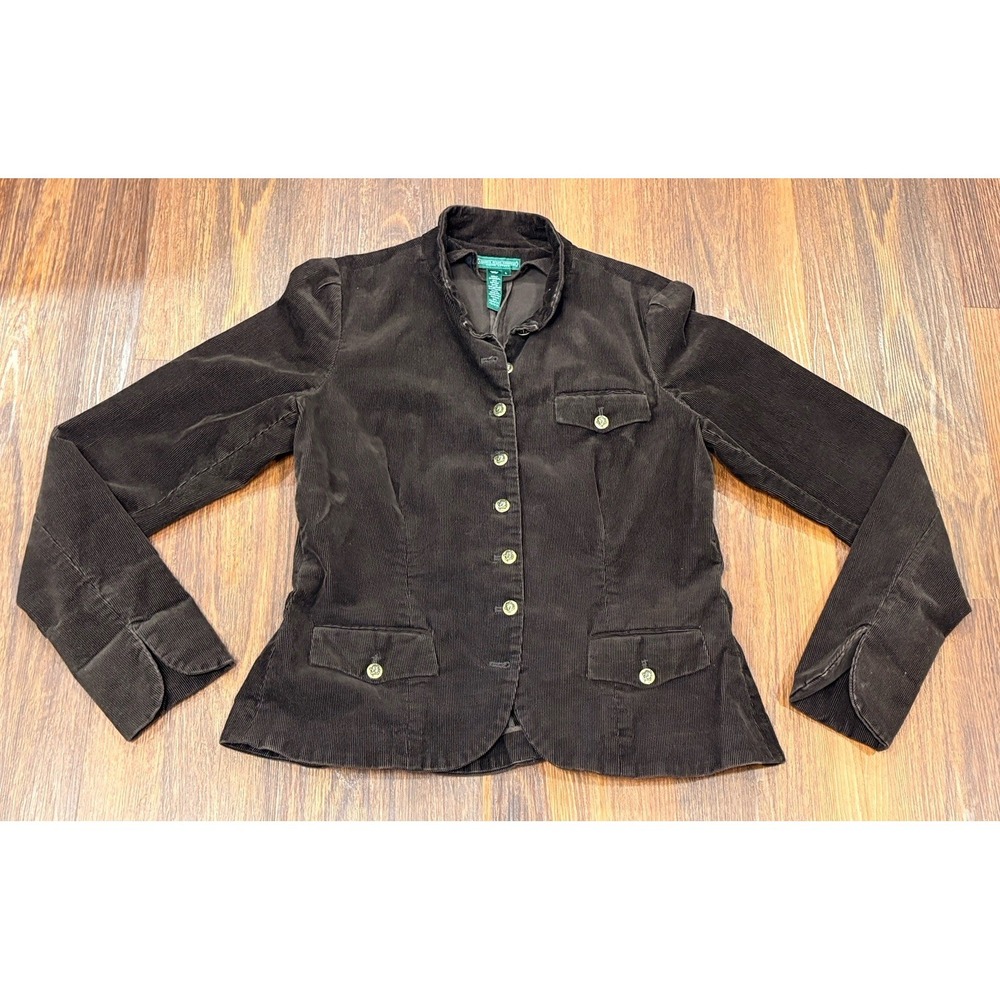 Ralph Lauren Large Brown Corduroy Jacket RRL Women's Military Medieval Vintage